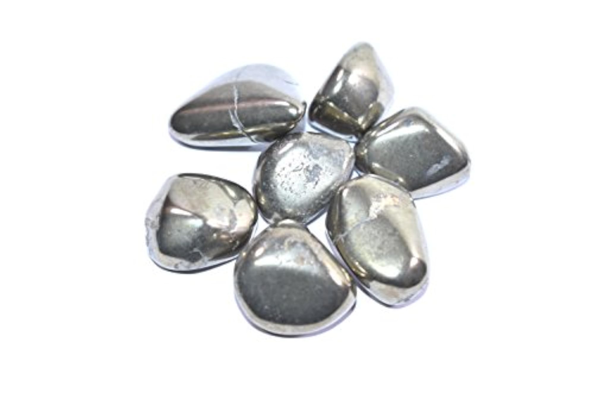 Natural Pyrite Tumbled Set of 7 Healing Stones for Meditation
